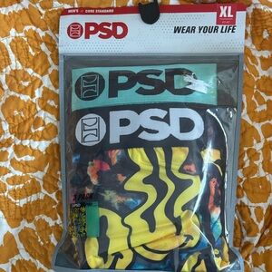 PSD Men's Boxer Briefs with Yellow and Multicolor Designs 2 pack new in package